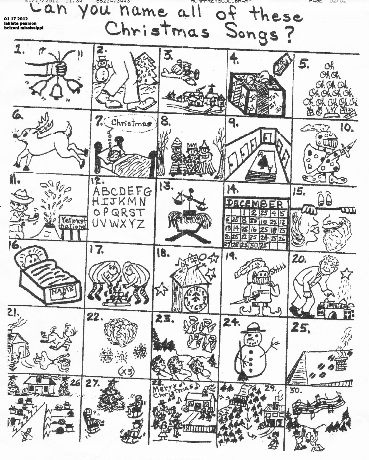 Free Printable Christmas Carol Puzzles Printable Templates